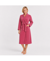 Bathrobe in 100% Cotton Old Rose